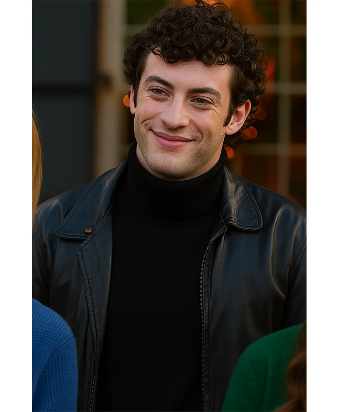 Dominic Sessa Oh What Fun Black Leather Jacket For Sale