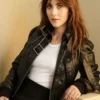 Emilia Jones Charlie Harper Leather Jacket