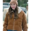 Emily Hall A Merry Little Ex-Mas Brown Corduroy Puffer Jacket