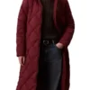 Emily Rose Film All Is Merry & Bright Jessica Hooded Quilted Long Zipper Coat