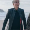 Emma Thompson Down Cemetery Road 2025 Black Coat Closeup