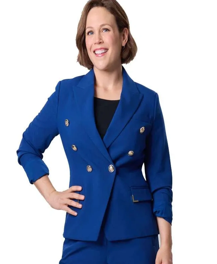Erin Krakow Christmas Above the Clouds Blue Blazer For Sale
