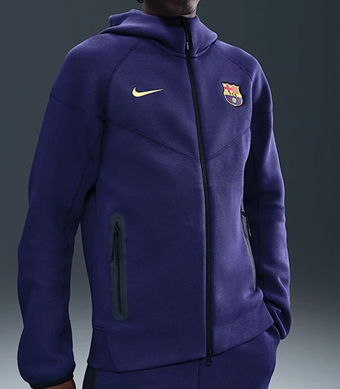 FC Barcelona Soccer Windrunner Blue Fleece Hoodie For Sale