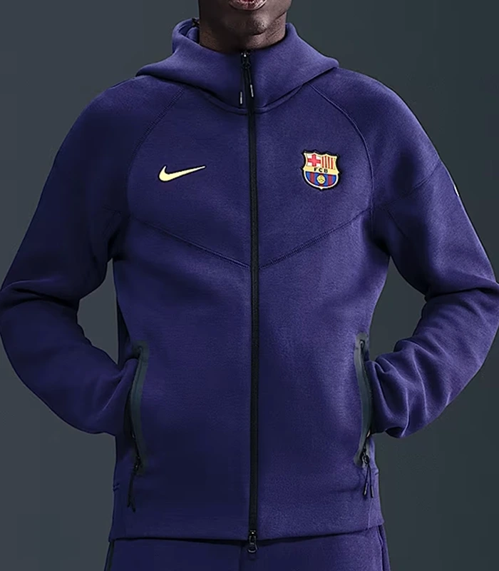 FC Barcelona Soccer Windrunner Blue Fleece Hoodie