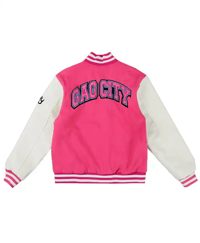 Gag City Full-Snap Letterman Varsity Jacket for Men and Women
