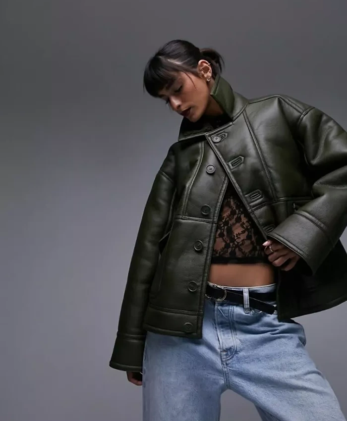 Gemma Daddy Issues S02 Fur Collar Leather Jacket For Sale