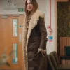 Gemma Daddy Issues S02 Leather Shearling Coat