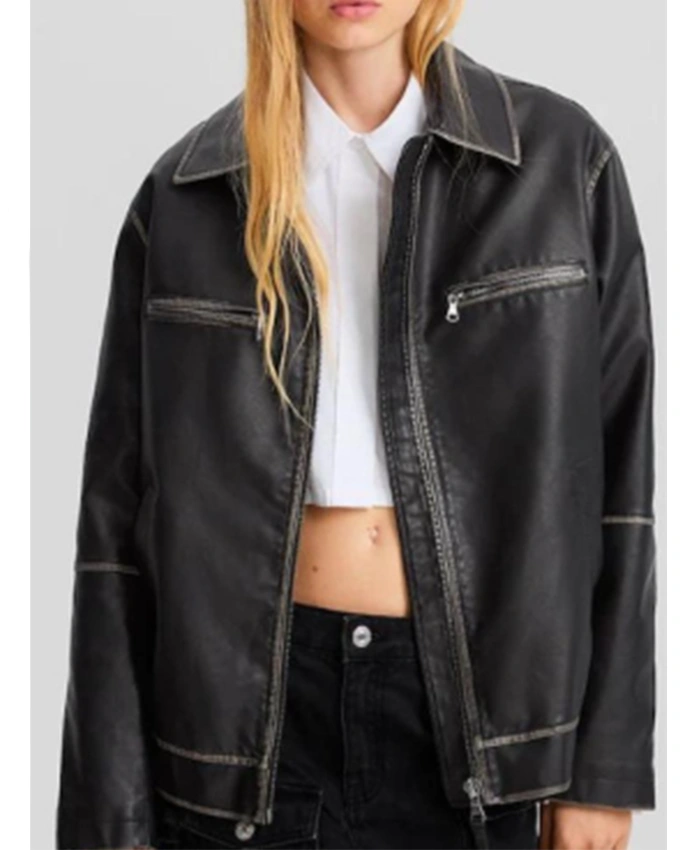 Gemma Daddy Issues S02 Oversized Leather Jacket For Sale