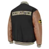 Georgia Tech Black Brown Varsity Full-Snap Wool Leather Jacket