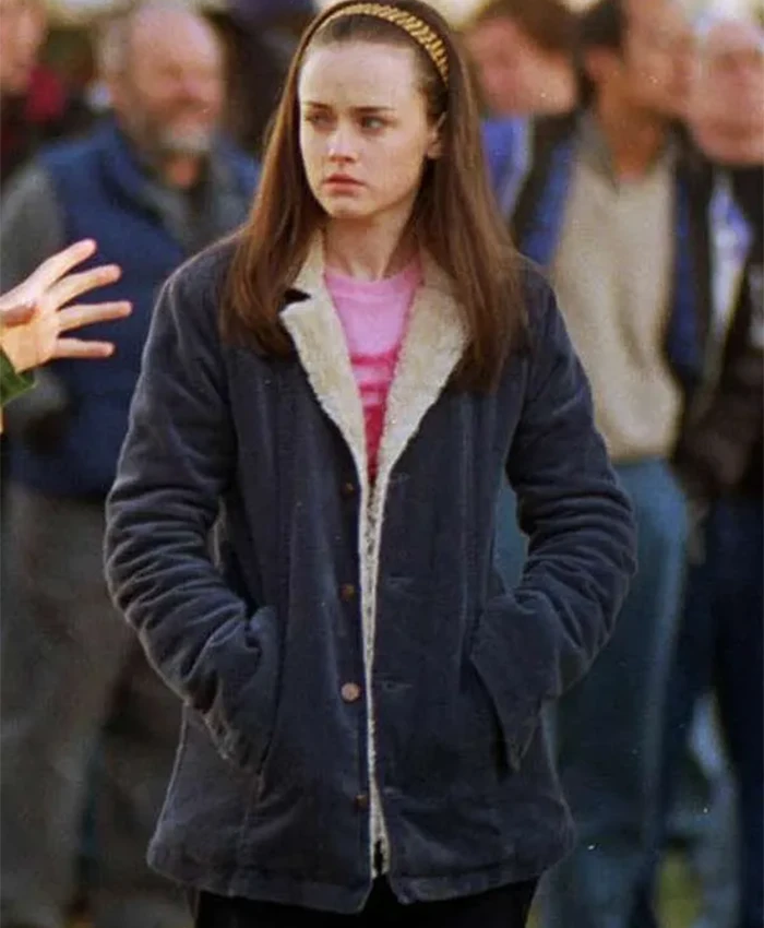 Gilmore Girls Rory Gilmore Blue Shearling Corduroy Jacket For Sale