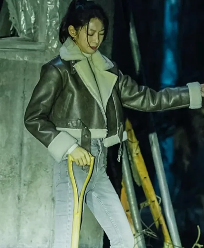 Gong Seung-yeon Karma Black Leather Jacket