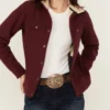 Gracie PRyce Heartland S19 Burgundy Sherpa Collar Jacket For Sale