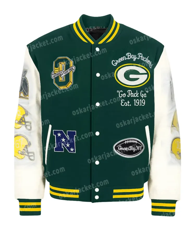 Green Bay Packers Aparecida Wool Varsity Jacket