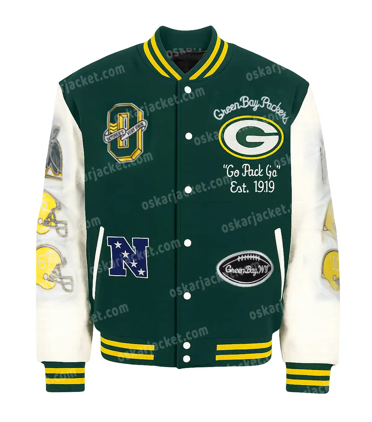 Green Bay Packers Aparecida Wool Varsity Jacket
