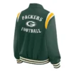 Green Bay Packers Lightweight Green Varsity Full-Snap Satin Jacket