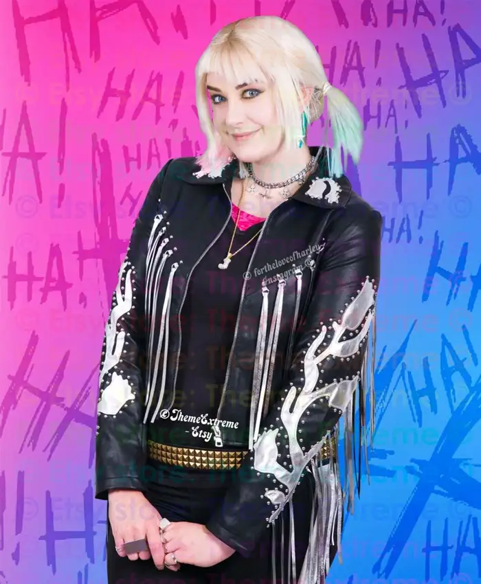 Harley Quinn Birds Of Prey Fringe Black Leather Jacket