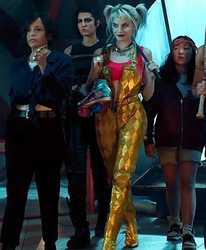 Harley Quinn Birds Of Prey Golden Satin Romper