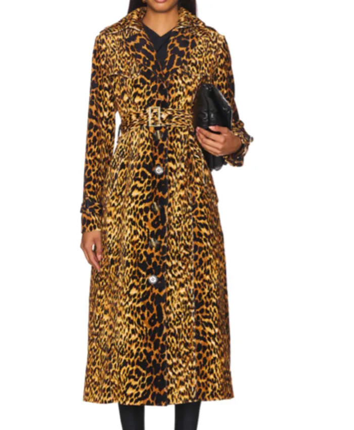 Hayley Lawson Beyond the Gates Leopard Print Coat For Sale