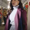 Heather Hemmens The Snow Must Go On Maroon Wool Coat