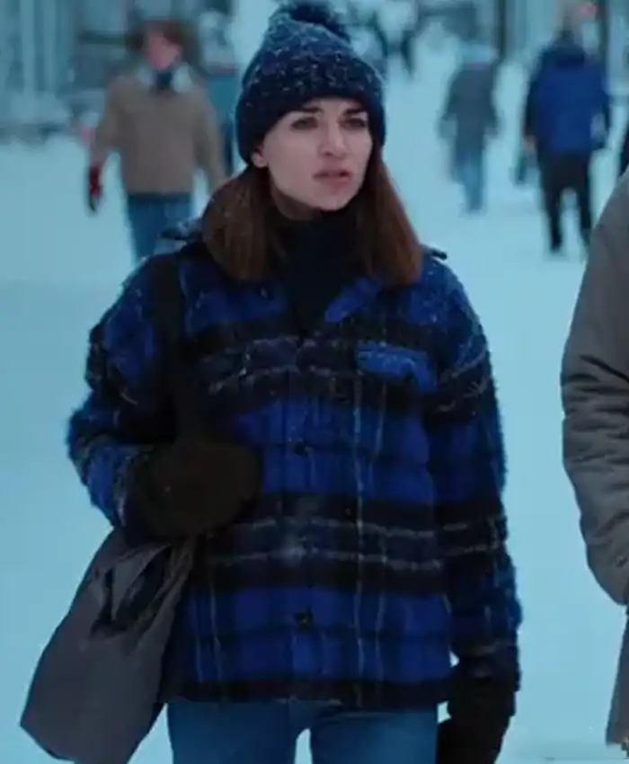 Home for Christmas Johanne Blue Plaid Jacket