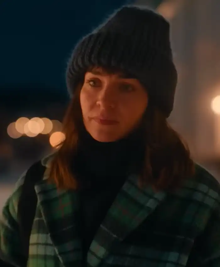 Home for Christmas Johanne Green Plaid Coat