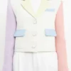 House of Payne S14 China Anne McClain Pastel Colorblock Tweed Blazer