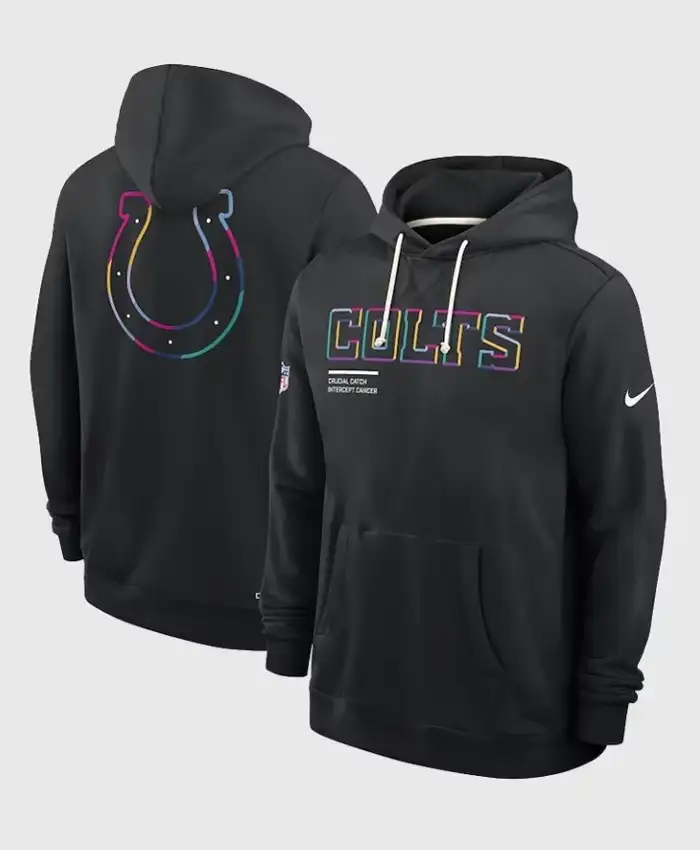 Indianapolis Colts 2025 Black Crucial Catch Pullover Hoodie