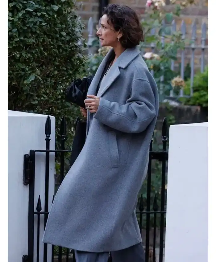Indira Varma The Night Manager Grey Coat