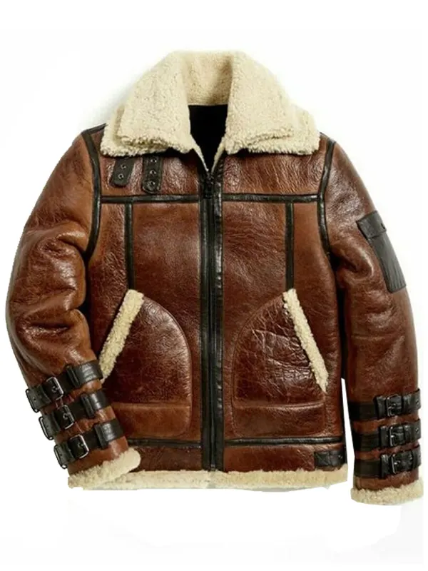 Jack Brown Leather Aviator Jacket