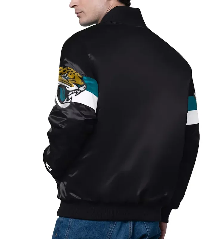 Jacksonville Jaguars Triple Option Full-Snap Varsity Satin Jacket