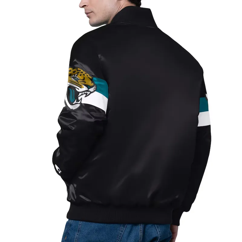 Jacksonville Jaguars Triple Option Full-Snap Varsity Satin Jacket