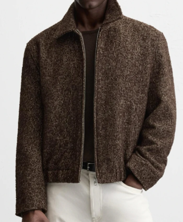Jacob Hawthorne Beyond the Gates Brown Textured Jacket For Sale