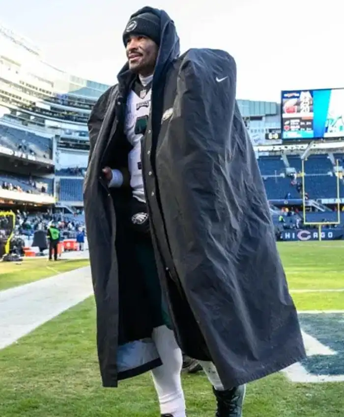 Jalen Hurts Philadelphia Eagles Black Cape Coat