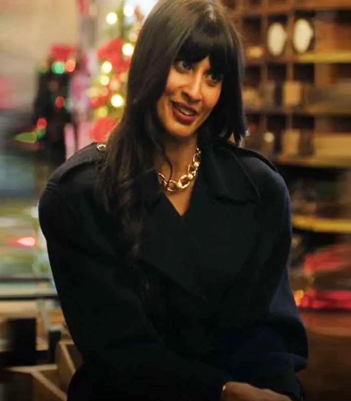 Jameela Jamil A Merry Little Ex-Mas Black Coat