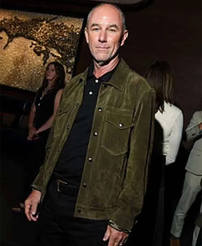 Jamie McShane Task S01 Green Suede Leather Jacket For Sale