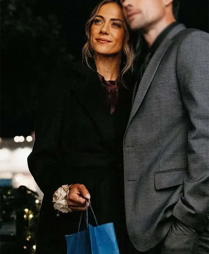 Jana Kramer The Christmas Ring Black Wool Coat