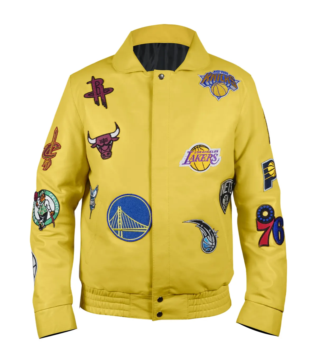 Jeff Hamilton NBA Teams Collage Leather Jacket