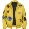 Jeff Hamilton NBA Teams Collage Yellow Jacket For Men And Women