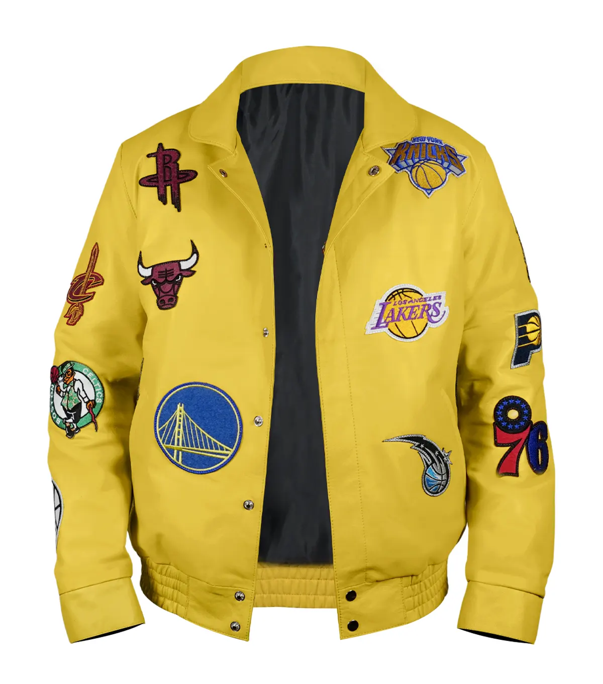 Jeff Hamilton NBA Teams Collage Yellow Jacket For Men And Women