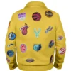 Jeff Hamilton NBA Teams Collage Yellow Leather Jacket For Men And Women