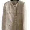 Joan Chen Oh. What. Fun Checked Wool Jacket For Sale