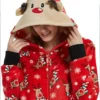 Johanne Home for Christmas Ida Elise Broch Red Christmas Deer Hooded Jumpsuit