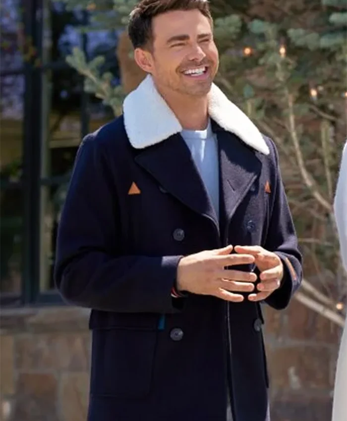 Jonathan Bennett Finding Mr Christmas S02 Blue Wool Coat