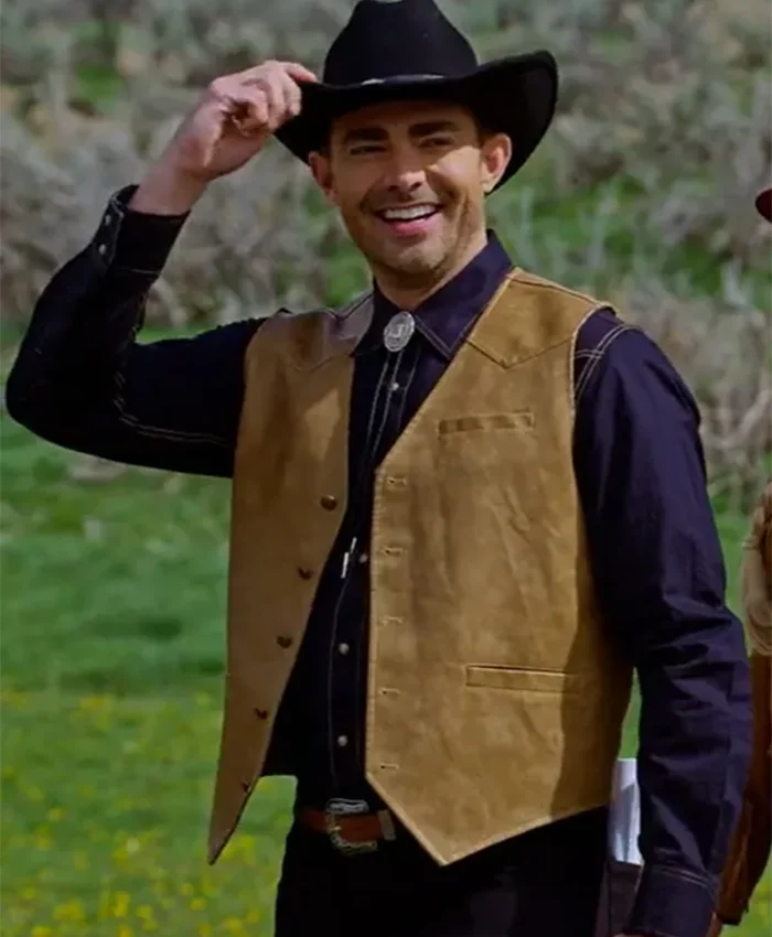 Jonathan Bennett Finding Mr Christmas S02 Leather Vest