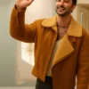 Jordan Firstman I Love LA S01 Brown Shearling Jacket