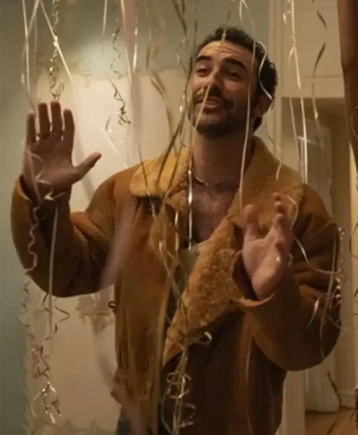 Jordan Firstman I Love LA S01 Brown Shearling Jacket For Sale