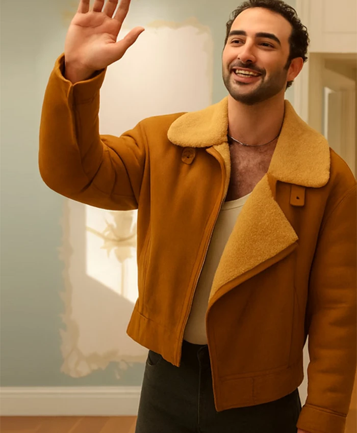 Jordan Firstman I Love LA S01 Brown Shearling Jacket