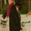 Kabby Borders Christmas in Mistletoe Black Wool Coat For Sale