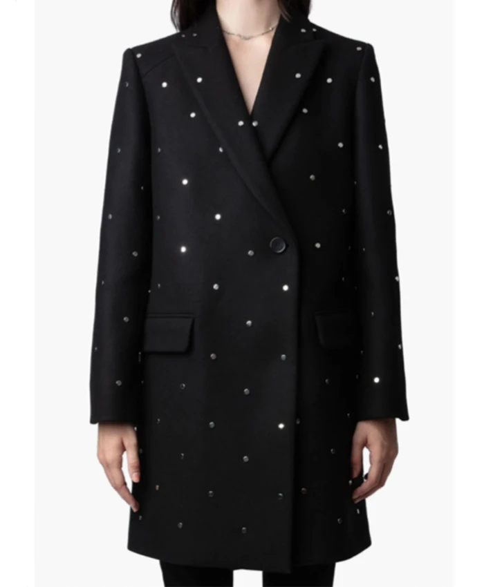 Kat Richardson Beyond the Gates Black Studded Coat For Sale