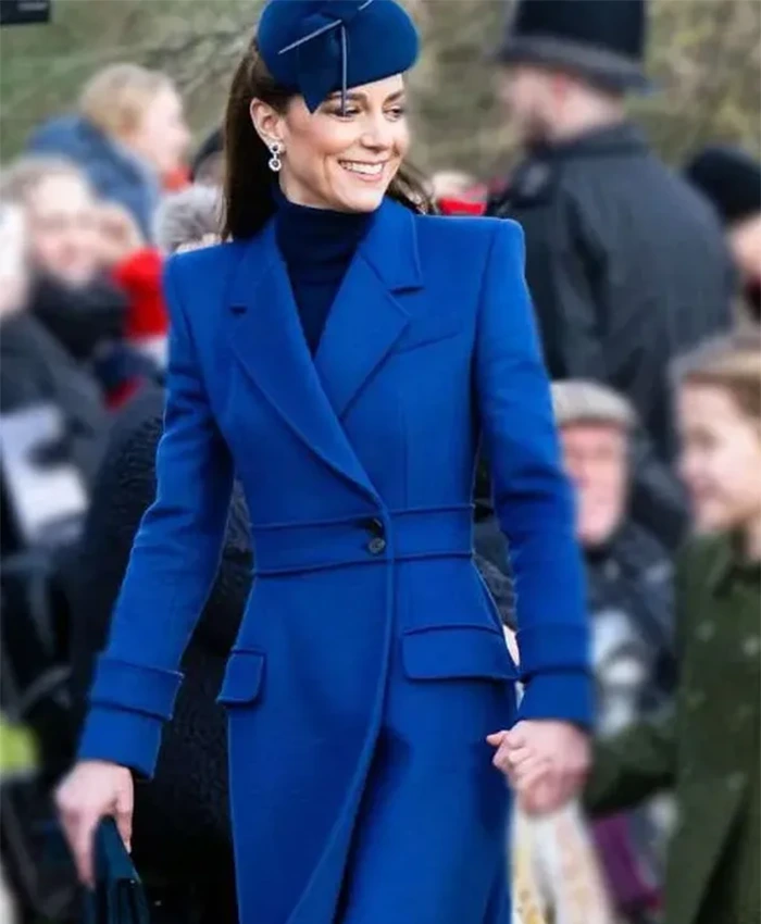 Kate Middleton Christmas Day Service Blue Coat